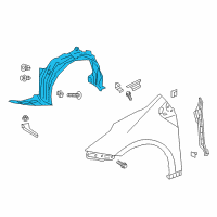 OEM 2019 Toyota Prius Fender Liner Diagram - 53875-47120