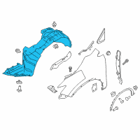 OEM 2015 Nissan Murano Protector-Front Fender, LH Diagram - 63843-5AA0A