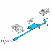 OEM 2020 Hyundai Santa Fe Center Muffler Complete Diagram - 28600-S2400