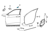 OEM 2021 Toyota Highlander Door Shell Seal Diagram - 67837-0E110
