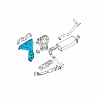 OEM 2007 Nissan Frontier Exhaust Manifold With Catalytic Converter Passenger Side Diagram - 14002-EA00A