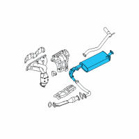 OEM 2016 Nissan Frontier Exhaust Muffler Assembly Diagram - 20100-9BP0A