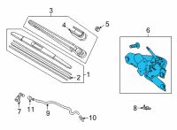 OEM 2022 Acura MDX Wiper Motor Assembly Diagram - 76700-TYA-A01