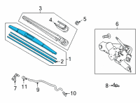 OEM 2022 Acura MDX Blade Windshield Wiper Diagram - 76730-TYA-A01