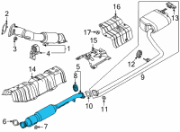 OEM 2022 Hyundai Sonata Center Muffler Complete Diagram - 28600-L0800