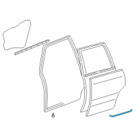 OEM 2006 Lexus LX470 Weatherstrip, Rear Door, No.2 LH Diagram - 67888-60010