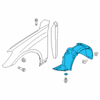 OEM Hyundai Front Wheel Guard Assembly, Right Diagram - 86812-B1000