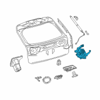 OEM 2016 Lexus RX350 Tail Gate Latch Lock Actuator Diagram - 69350-0E110