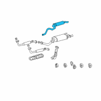 OEM 2006 Lexus LX470 Exhaust Tail Pipe Assembly Diagram - 17405-50040