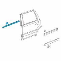 OEM 2003 Honda CR-V Molding Assy., R. RR. Door Diagram - 72910-S9A-003