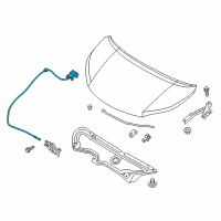 OEM 2016 Nissan NV200 Cable Assembly-Hood Lock Control Diagram - 65621-3LM0C