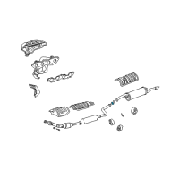 OEM 2001 Toyota Echo Muffler & Pipe Gasket Diagram - 90917-06082