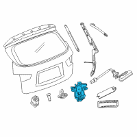 OEM 2015 Nissan Pathfinder Back Door Lock Assembly Diagram - 90502-1AA0A