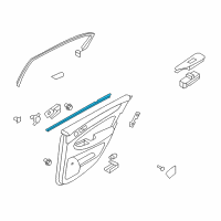 OEM 2011 Hyundai Genesis Weatherstrip Assembly-Rear Door Belt Inside, LH Diagram - 83331-3M000