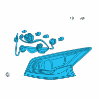 OEM 2014 Nissan Altima Lamp Re Combination RH Diagram - 26550-3TA0B
