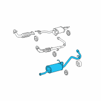 OEM 2000 Toyota Tundra Muffler & Pipe Diagram - 17405-0F020