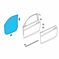 OEM 2017 Honda Accord Weatherstrip, L. FR. Door Diagram - 72350-T3L-A01