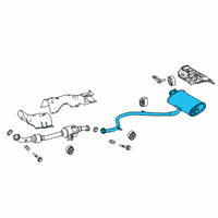 OEM 2019 Lexus UX250h Exhaust Tail Pipe Assembly Diagram - 17430-24400