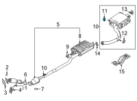 OEM 2022 Kia Carnival Hanger-Exhaust Pipe Diagram - 287623K100