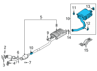 OEM Hyundai Santa Cruz MUFFLER ASSY-REAR Diagram - 28710-K5340