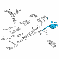 OEM Kia Stinger Rear Muffler Assembly, Left Diagram - 28710J5710