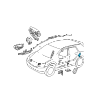 OEM Lexus RX350 Sensor, Air Bag, Rear LH Diagram - 89834-48020