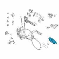 OEM Nissan Titan XD Rear Door Inside Handle Assembly Right Diagram - 80670-EZ00B