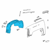 OEM 2016 Chevrolet Silverado 2500 HD Fender Liner Diagram - 22763676