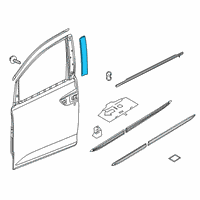 OEM 2022 Honda Odyssey Garnish Assy., R. FR. Door Sash Diagram - 72430-THR-A01