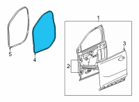 OEM 2022 Chevrolet Bolt EUV Door Weatherstrip Diagram - 42597588