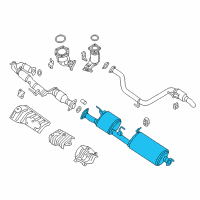 OEM 2017 Nissan Pathfinder Exhaust, Main Muffler Assembly Diagram - 20100-3JA0A
