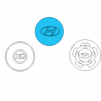 OEM 2004 Hyundai Tiburon Aluminium Wheel Hub Cap Assembly Diagram - 52960-2C610