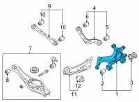 OEM 2021 Hyundai Elantra Carrier Assembly-Rear Axle, LH Diagram - 52710-AAAA0