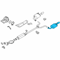 OEM 2020 Nissan Altima Exhaust Muffler Assembly Diagram - 20110-6CB1A