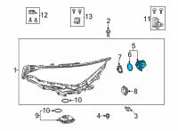 OEM 2022 Lexus NX350h UNIT, HEADLAMP FR TU Diagram - 8112A-78350