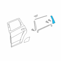 OEM 2007 Acura MDX Garnish, Left Rear Door Pillar (Black) Diagram - 72761-STX-A01ZA