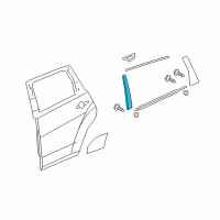 OEM 2007 Acura MDX Garnish Assembly, Right Rear Door Sash (Black) Diagram - 72930-STX-A01ZA