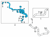 OEM Cadillac CT4 Lower Hose Diagram - 84764257