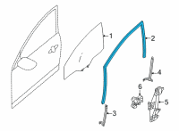 OEM 2022 Nissan Sentra Glass Run Rubber-Front Door, RH Diagram - 80330-6LE0A