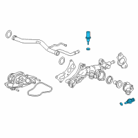 OEM 2003 Honda Civic Sensor Assembly, Water Temperature (Keihin) Diagram - 37870-PNA-003