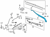 OEM Acura MDX Arm, Windshield Wiper Diagram - 76610-TYA-A01