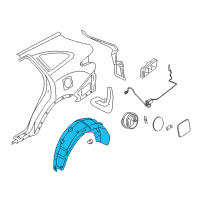 OEM 2010 Hyundai Veracruz Rear Wheel Guard Assembly, Left Diagram - 86830-3J000