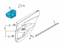 OEM 2021 Hyundai Sonata Power Window Sub Switch Assembly Diagram - 93580-L1000-YTH