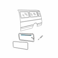 OEM 1993 Dodge B150 Hinge Glass Diagram - 55074704AB