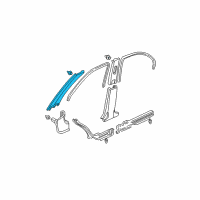 OEM 2001 Honda Civic Garnish Assy., L. FR. Pillar *YR169L* (MILD BEIGE) Diagram - 84151-S5A-003ZB
