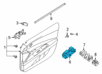 OEM 2022 Hyundai Elantra Unit Assembly-Power Window Sub Diagram - 93581-AA100-YFR