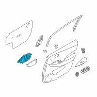 OEM 2011 Nissan Leaf Rear Door Inside Handle Assembly, Left Diagram - 80671-3NA0A