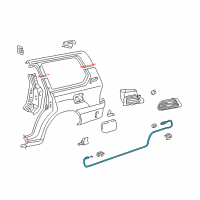 OEM 2000 Toyota Land Cruiser Release Cable Diagram - 77037-60030
