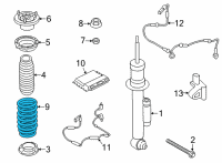 OEM 2020 BMW 840i xDrive Gran Coupe REAR COIL SPRING Diagram - 33-53-6-891-965