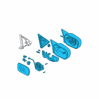 OEM 2000 Acura TL Mirror Assembly, Driver Side Door (Satin Silver Metallic) (Heated) Diagram - 76250-S0K-A11ZF